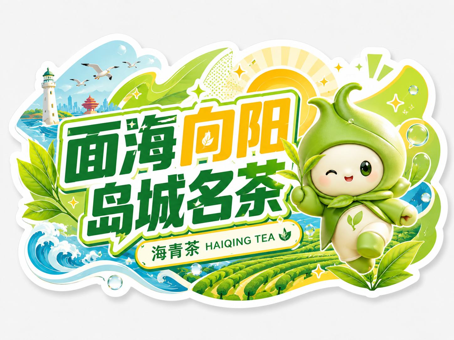 海青茶主题手举牌